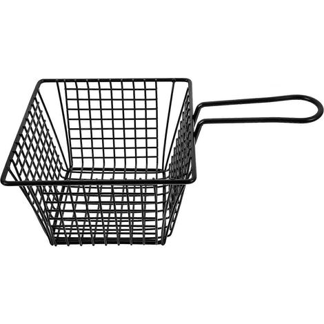 Panier à friture robuste en acier inoxydable, compatible avec une utilisation en cuisine, panier à apéritif rectangulaire noir 19620557 (1/5)