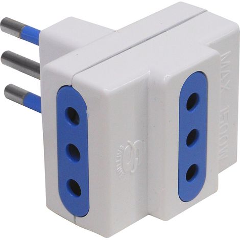 Globex ADATTATORE TRIPLO IN BLISTER 2P+T spina 10A/3 prese 10A 20.00 pz