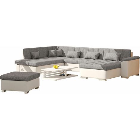 Ensemble de canapés Comfivo 216, Soft 017 + Lawa 05, Fonction de couchage, 0, Faux cuir + Tapisserie (1/5)
