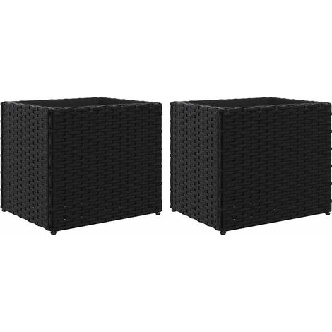 Maison Exclusive - Pflanzkübel 2 Stk. Schwarz 36x30x32 cm Poly Ra