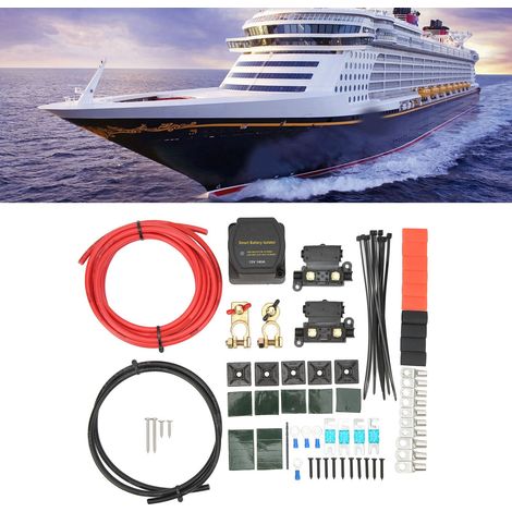 12V 140A Doppelbatterie-Trennschalter-Kit (VSR) Spannungsempfindliches Relais-Kit für ATVs, UTVs, Boote, Wohnmobile, Wohnwagen und 5-Rad-Geländefahrzeuge (Referenz: 3m Kit) (1/5)