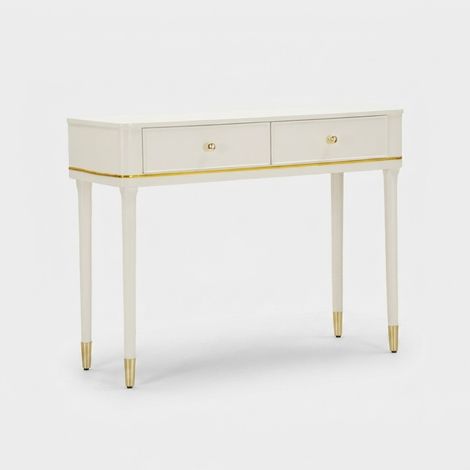 Console Camille blanche design élégant profil doré (1/5)