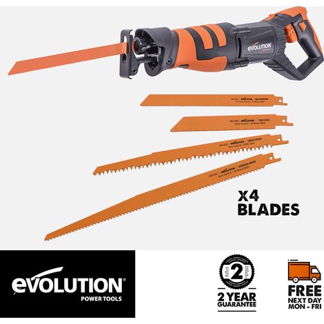 Evolution R230RCP 850W Reciprocating Saw with 4 Blades (230v)