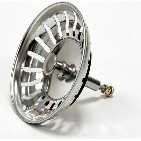 Universal Höhenverstellbarer Waschbecken - Siebkörbchen Abflussstopfen Edelstahl Waschbeckenstöpsel Waschbeckensieb – Sieb Stöpsel Abfluss Küche Spüle Abflussstopfen Küchenspüle (82 mm) (1/4)