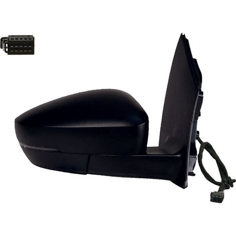Rétroviseur électrique droit noir chauffant fiche rectangle Volkswagen Polo 5 2010-2017
