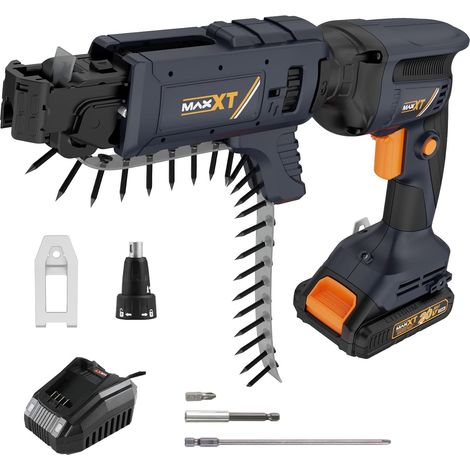 Maxxt – Visseuse à plaque de plâtre 20V sans fil – Avec 2 batteries 2.0Ah et chargeur – Vitesse 0 à 5000 tr/min – Tête rotative 360° (1/5)