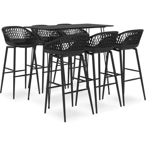 7-tlg. Bar-Set Schwarz