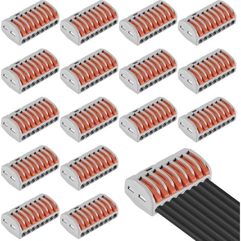 16 PCS Electrical Fitting, Automatic Connection Terminals, Quick Cable Wire Connector with Lever Nut - Compact Kit (1/5)