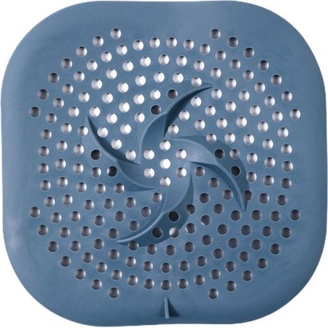 Paquete de 3 filtros de silicona azul para desagües de ducha, protectores antideslizantes y antiobstrucción. (1/5)