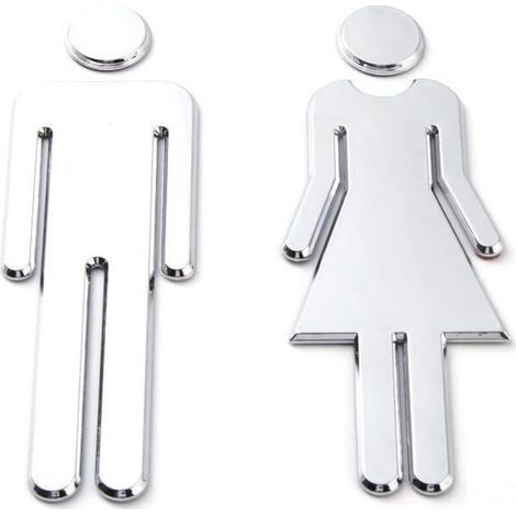 Ahlsen Plaque de Porte Femmes et Hommes,Signe Toilette, WC Sign,Symboles de WC Hommes Femmes Signe Toilette pour Porte Panneau WC Homme Femme Panneau Toilette Signe de Porte Salle de Bain (1/5)