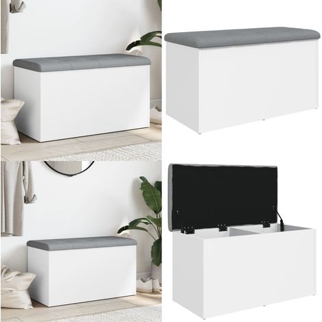 Sitzbank mit Stauraum Weiß 82x42x45 cm Holzwerkstoff - Wohnzimmer Dekoration - Stauraumbank - Garderobe - Eckschrank - Beistelltisch - Home & Living (1/5)
