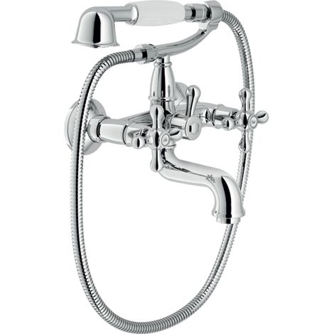 Rubinetto Miscelatore Vasca Esterno Doccetta 1 Getto Muro CR Nobili serie Grazia finitura Cromo art. GRC5001CR