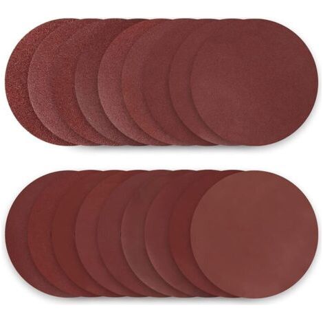 180mm abrasive discs, 50-piece sanding disc set, abrasive paper grit 40/60/80/100/120/150/180/240/320/400 Graindyk-