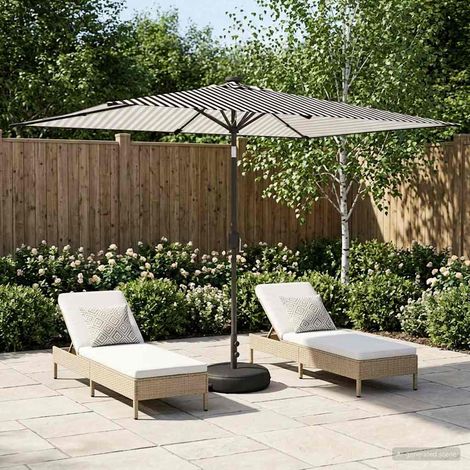 Parasol de jardín con luces LED y base 200 x 300 cm Poliéster