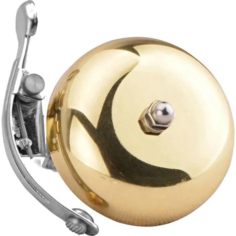 Timbre de bicicleta dorado vintage, soporte universal para manillar, bocina para fixie, gravel, retro, scooter clásico (1/5)
