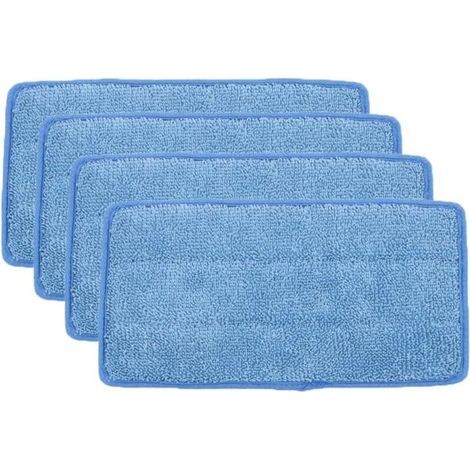 Testine per mocio in microfibra, confezione da 6, riutilizzabili e lavabili, con nastro adesivo a fissaggio rapido, per la pulizia dei pavimenti, 30 x 15 cm (BLU) (1/5)