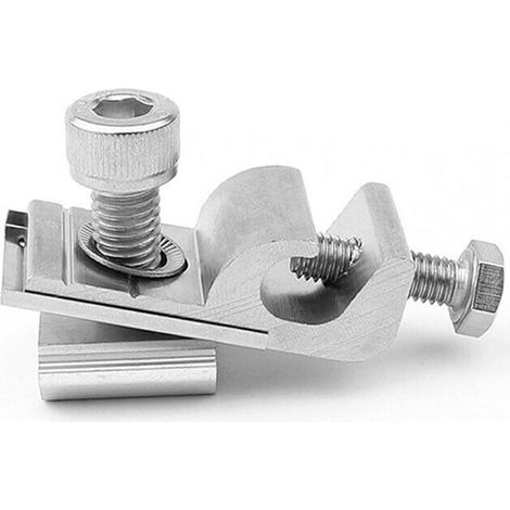 GDHZS- 4 Pièces Clips de Mise à Terre de Panneau Solaire Standard, Kit de Fixation pour Système de Montage Solaire, Pinces de Support de Montage Cosses de Mise à Terre de Fixations de Panneau Solaire (1/5)