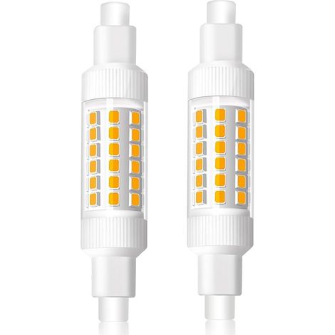 Ampoule R7s LED 78mm 8W Blanc Chaud 3000K, LED R7s Lampe Equivalent 70W Ampoule Halogène J78, 830LM, AC220-240V, Angle de Faisceau 360°, Non-Dimmable, Lot de 2 (1/5)