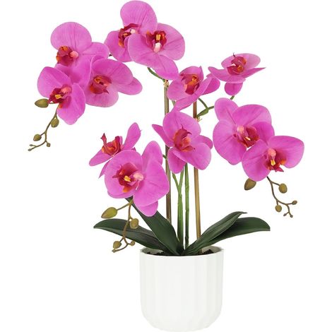 Orchidée artificielle fuchsia 50cm (1/4)