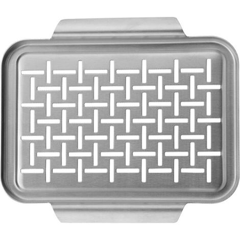 Piastra per griglia in acciaio inox 290x250x20mm utensili per griglia (1/4)