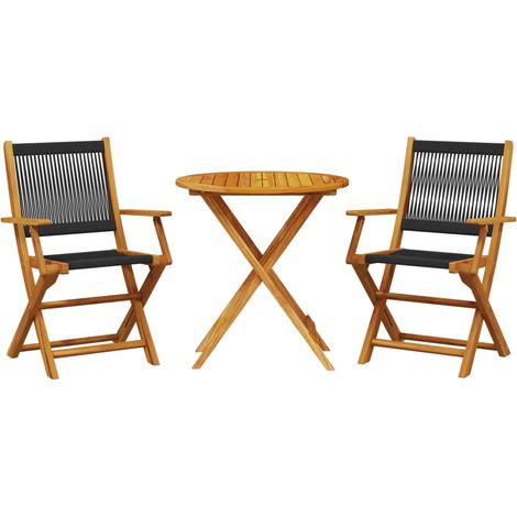 Maison Exclusive - 3-tlg. Bistro-Set Schwarz Polypropylen und Mas