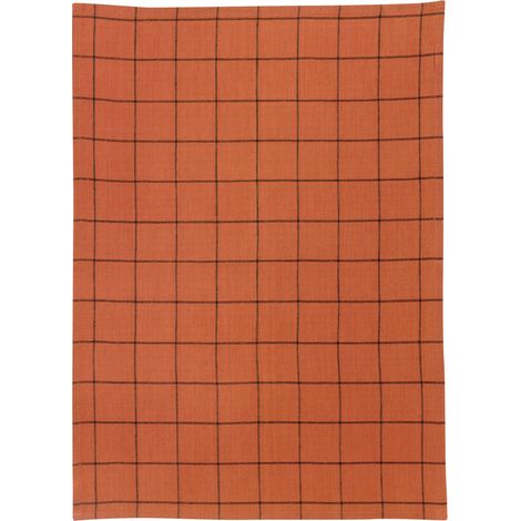 Torchon de Cuisine en Métis Motif Carreaux Brique Rouge et Marron 50 x 70 cm - PANGIVO (1/3)