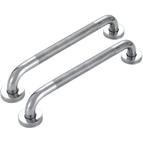 2 Pcs Barre Appui pour Salle de Bain 50cm Barre de Maintien Antidérapant Poignée de Douche en Inox pour Baignoire Toilette Escalier (1/5)