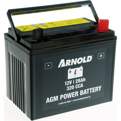 AZ108/AGM U1R-320 SLA-Batterie für Rasentraktor, + rechter Anschluss Arnold