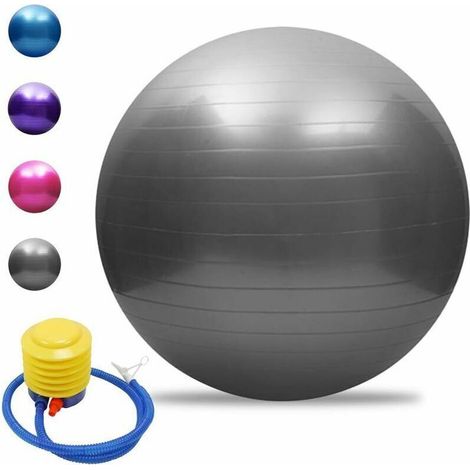 Ballon de yoga anti-éclatement épais et stable - gris 55cm (1/5)