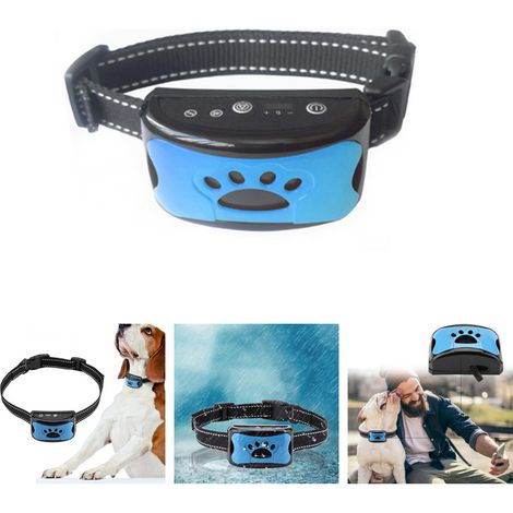 Anti-Bell-Halsband für Hunde, Ton-/Vibration-/Starke Vibrationsmodi, Intelligente Bellerkennung mit 7 Empfindlichkeitsstufen, Wiederaufladbar, IP67 Wasserdicht, für große und kleine Hunde