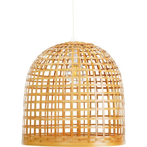 Deckenlampe aus Bambus - B Boho-Bali-Design-Pendelleuchte - Thi Natural wood