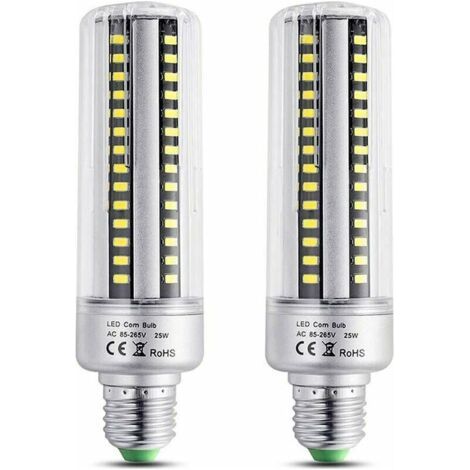 Ampoule E27 25W LED Blanc Chaud 3000K, 2500LM de Haute Luminosité, Équivalent Halogène Ampoule 200W, Non-dimmable, E27 LED Ampoule de Maïs pour Plafonnier, lot de 2 [Classe énergétique A+] (1/5)