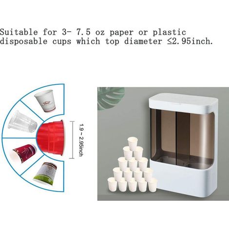 Wandmontierter Einwegbecherspender – Papier- oder Plastikbecherspender (S-2) (1/5)