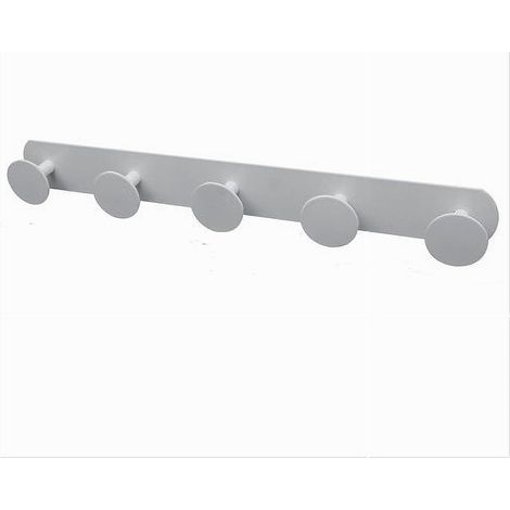 TRADE SHOP - Appendino Con 5 Ganci Appendi Porta Asciugamano 5 Posti Bagno Casa Bianco 59774 -