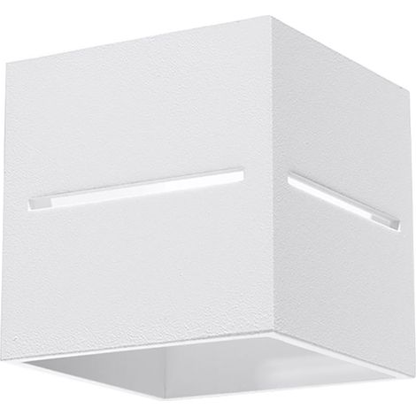 LED Wandleuchte Innen modern weiss Wandbeleuchtung indirekt Wandstrahler Up Down Lampe Treppenhaus, Aluminium, 1x LED 4W 400lm, LxH 10x12 cm