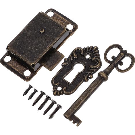 Serrure de meuble vintage Uonlytech avec clé et vis, en alliage (1/5)