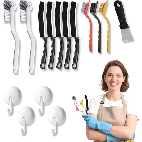 Set: Eckreinigungsbürsten-Set + drehbare Wandhaken (kein Bohren erforderlich) (1/5)