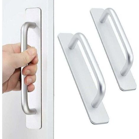 Self-stick Instant Cabinet Drawer Handles Pulls - 2pcs Aluminum Al With Adhesive Door Handle For Kitchen Cabinet (1/5)