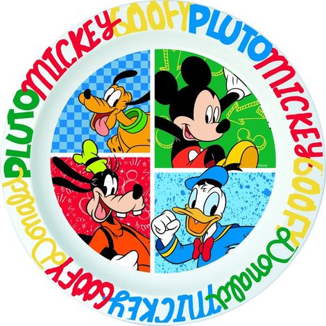 TATAWAY Disney Piatto fondo microonde Mickey Has Fun per bambini Auto Topolino