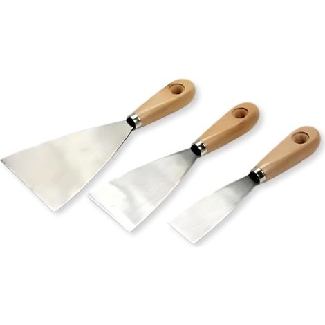 Lot de 3 Spatules de Bricolage Spatules pour Enduit, Plâtre, Lissage et Décapage Peinture (1/5)