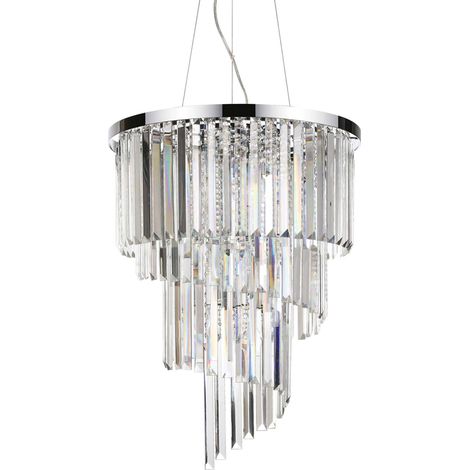 Sospensione Contemporanea Carlton Metallo-Cristallo Cromo 12 Luci E14 (1/3)