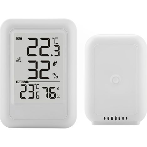 Termoigrometro per interni ed esterni modello FT0403, sensore di temperatura e umidità ad alta precisione con display digitale wireless.