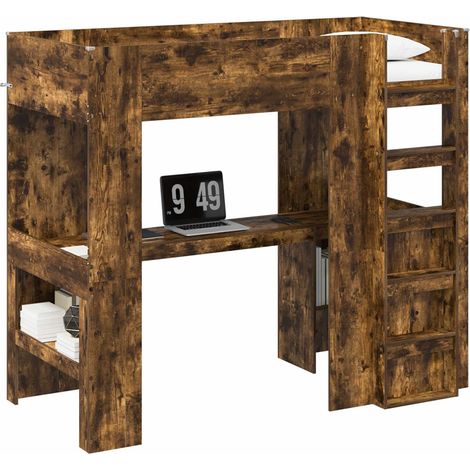 Maison Exclusive - Struttura letto a castello con scrivania Rovere fumé