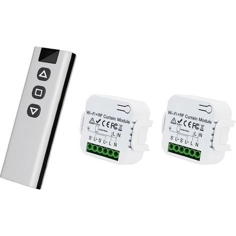 Commutateur de Rideau Intelligent Tuya WiFi 433 MHz Module de Commande de Stores de Volet Roulant avec Télécommande pour Volet Roulant Électrique (1/4)
