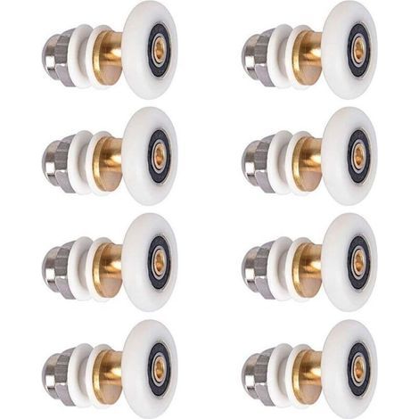 8 Stück Duschrollen 25 mm, Rollenlager für Schiebeduschtüren (1/5)