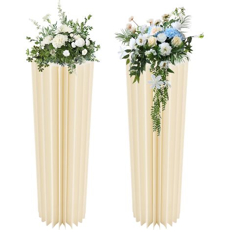 2 pièces Presentoir à gâteaux en carton avec Panneaux en PVC Support Pliable à desserts pour Aperitif Buffet Mariage (100 cm Haut) (1/5)