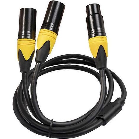 XLR-Splitterkabel, 3-polige XLR-Buchse auf zwei XLR-Stecker, Y-Kabel, symmetrisches Mikrofon-Splitterkabel, Schwarz/Gelb (1/5)