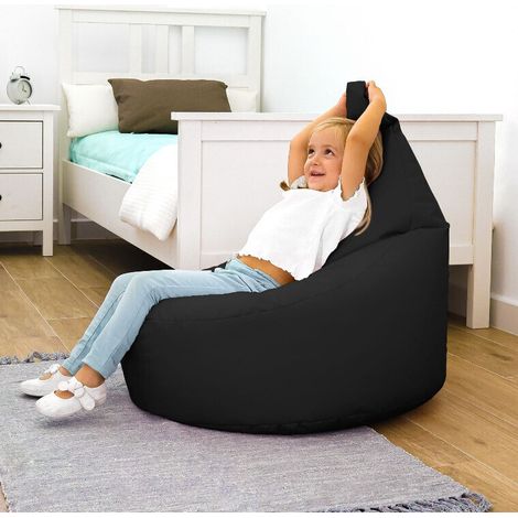 Pouf Fauteuil Similicuir Indoor Noir Happers Enfant Noir