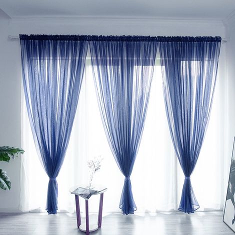 Rideau - Voile - Polyester - Filtre La Lumiere - Pour Fenetre Porte Ou Decoration Interieure - 200 x 100 Cm - 1 Piece (1/3)
