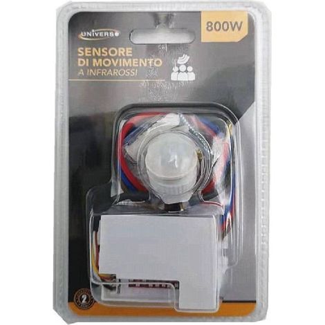 TrAdE Shop Traesio - Sensore Di Movimento A Infrarossi Bianco Per Lampade Led Max 800 W Ip20 Ycb1050 - (1/5)